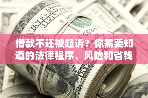 济南借款不还被起诉？你需要知道的法律程序、风险和省钱技巧